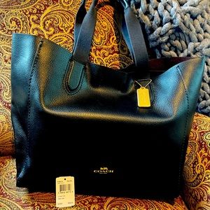 Coach Black, Brown and Gold Leather Bag - like new!